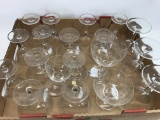 (19) Pcs. Of Matching Etched Stemware