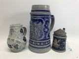 (2) Blue/Gray Beer Steins Of 4