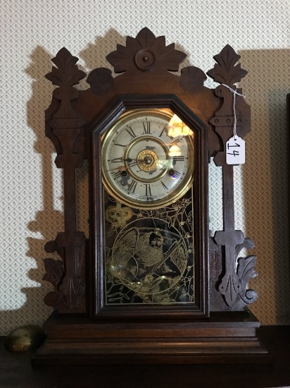 Victorian Walnut Kitchen Clock Dated 1881