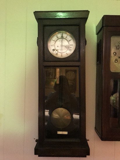 Antique Oak Cased Regulator Wall Clock