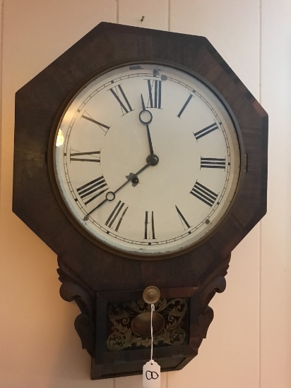 Antique Octagon Shape School House Clock