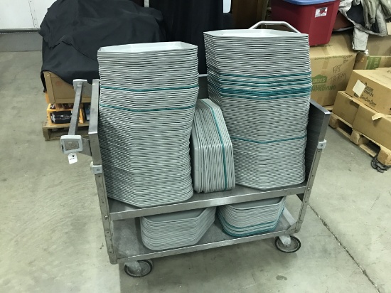 Aluminum Tray Cart and Approx. 200 Trays