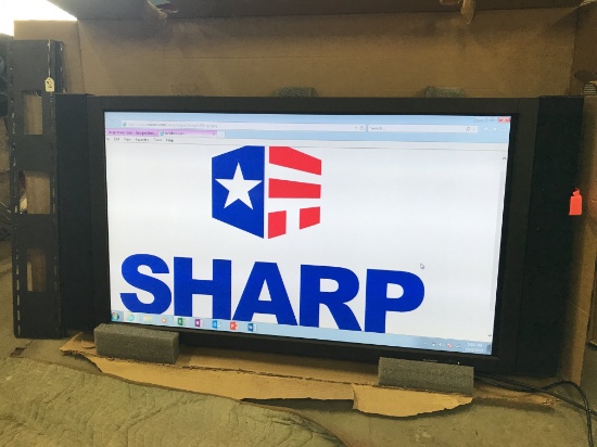 Sharp 60" LCD Monitor, Tested Working  with Remote and Wall Mounting Brackets