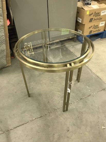 Brass and  Glass 23" Tall and 25" Diameter