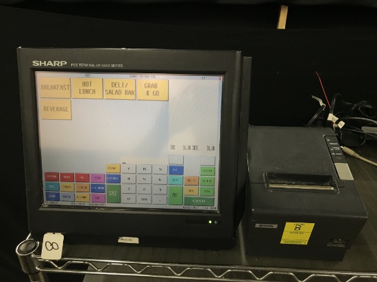 Sharp POS Terminal UP-3500 Series with Epson Printer, No Power Cords, Tested, Comes on and appears t