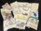 Lot Of (10) Vintage Embroidered Tea Towels