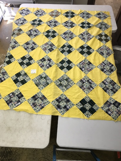Hand/Machine Stitched Quilt Top With A "Block" Pattern