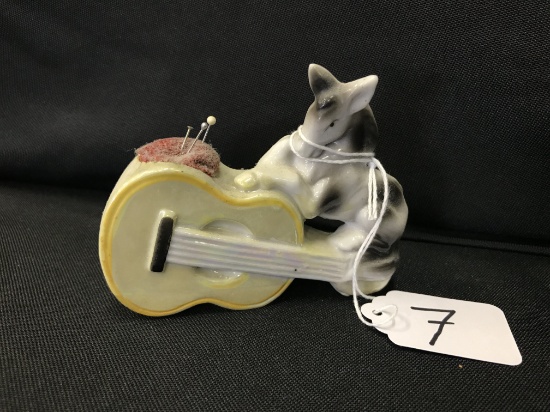 Figural Guitar & Horse Pin Cushion 1950's & 1960's Japan  3"T.