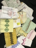 Lot Of (12) Vintage Tea Towels-Some Embroidered