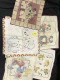 Lot Of (5) Vintage Embroidered Pillowcase Covers-Avg.Size 15