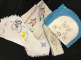 Lot Of (6) Vintage Embroidered Scarves