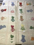 Hand/Machine Stitched Quilt With Bonnet Babies  62