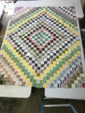 Hand/Machine Stitched Wedding Ring Quilt Top  82