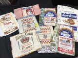 Lot Of (8) Vintage Sack Labels That Were Attached To Material