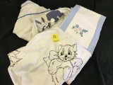 Lot Of (3) Vintage Embroidered Table Cloths