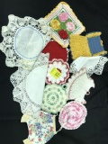 Lot Of (10) Vintage Embroidered Hot Pads & Holders