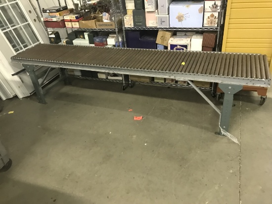 Industrial Roller Conveyor W/Stand-10' Long x 24" Wide x 27" Tall
