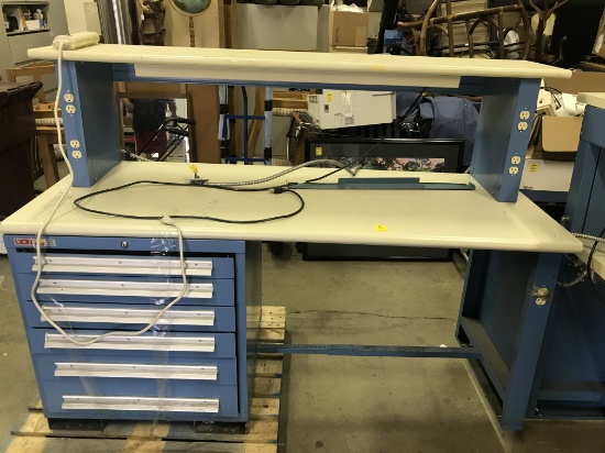 Heavy Duty Lyon Modular 2-Tier Work Benches W/Outlets