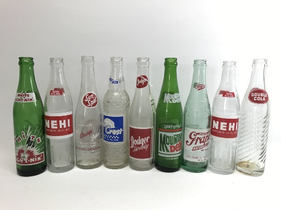 Lot Of (9) Vintage Soda Bottles