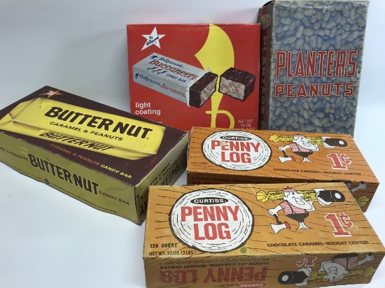 Lot Of (5) Vintage Candy Bar/Peanut Boxes