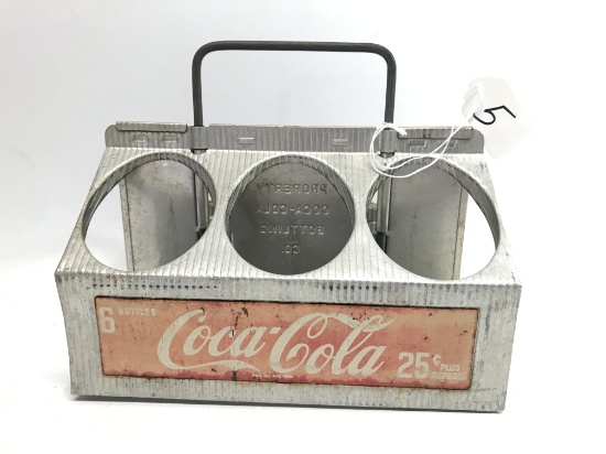 Vintage Coca-Cola 6-Pack Aluminum Bottle Carrier  8" Wide x 9" Tall
