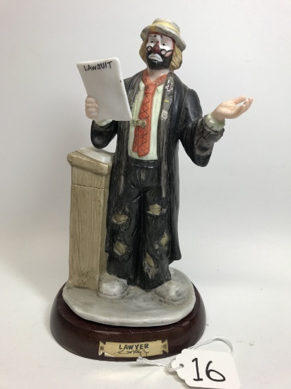 "Lawyer" 8.5"T.Clown Figurine From The Emmett Kelly, Jr. Signature Collection By Flambro