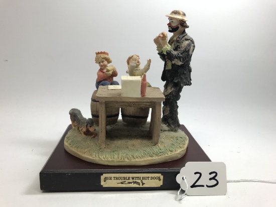 "The Trouble With Hot Dogs" 7.5"T.Clown Figurine From The Emmett Kelly, Jr. Signature Collection By