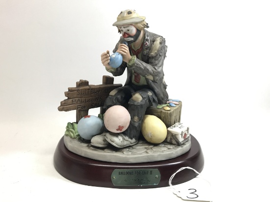 "Balloons For Sale II" 8.5"T.Clown Figurine From The Emmett Kelly, Jr. Signature Collection By Flamb