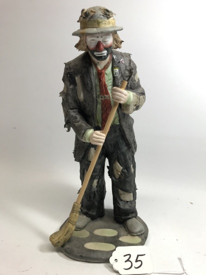 "In The Spotlight" 9"T.Clown Figurine From The Emmett Kelly, Jr. Signature Collection By Flambro