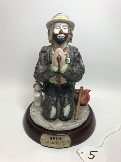 "Amen" 8.5"T.Clown Figurine From The Emmett Kelly, Jr. Signature Collection By Flambro