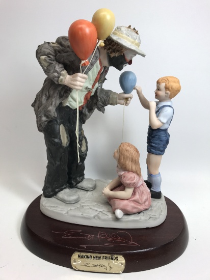 "Making New Friends" 11"T.Clown Figurine From The Emmett Kelly, Jr. Signature Collection By Flambro