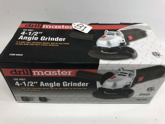 Drill Master 4/5" Angle Grinder In Box-Used Very Little