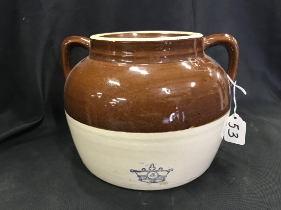 Vintage Stoneware 4 Qt. Bean Pot  7"T.