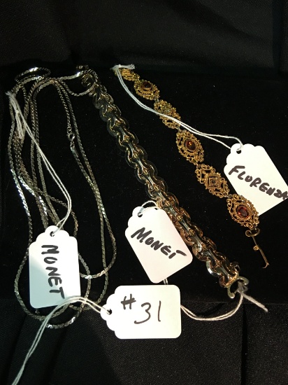 Lot Of (3) Pieces Of Costume Jewelry