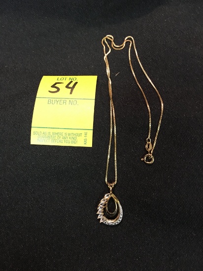 Marked .925 18" Necklace W/.925 Pendant  4.3 gram