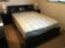 Black Bedroom Set with Silver Accents, Full Size Bed, Two Night Stands, Small Chest