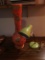 Retro Lamp and Orange Vase