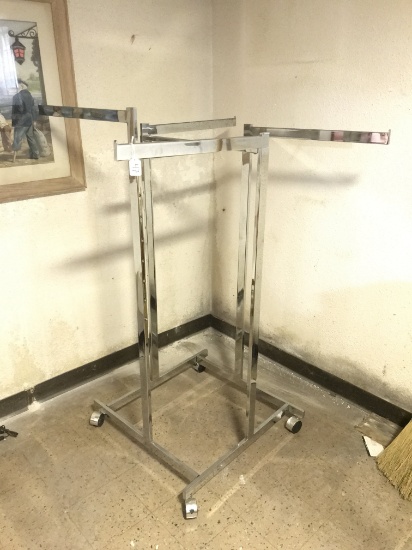 Chrome Clothes Rack, Store Display, 56" Tall