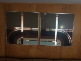 Dual Mirror Wall Hanging, 70's Style, 30