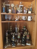 Large Group of Bowling Trophies, Many Vintage