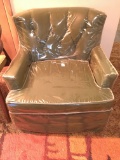Green, Retro 70's Chair With Plastic Cover