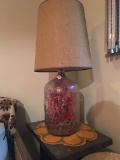 Water Jug Lamp and Pine End Table