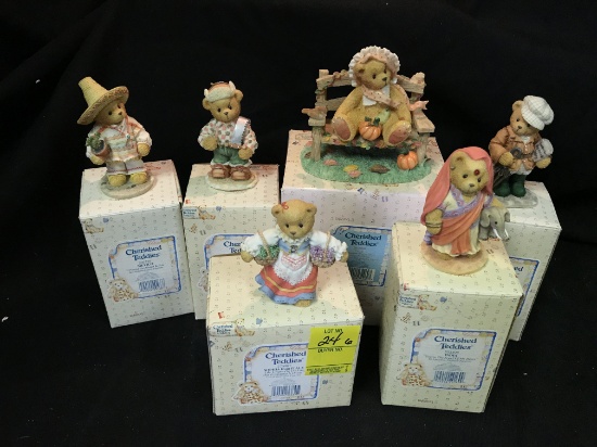 (6) Cherished Teddies in Boxes