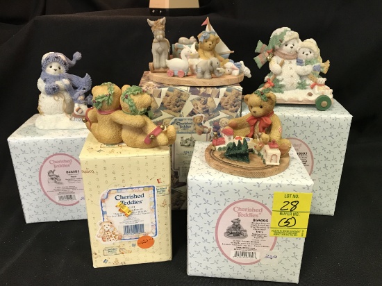 (5) Cherished Teddies in Boxes