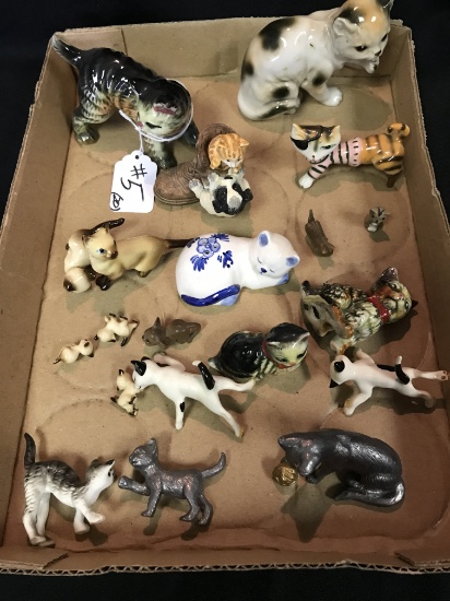 Lot Of (15) Cat Figurines-Mostly Porcelain