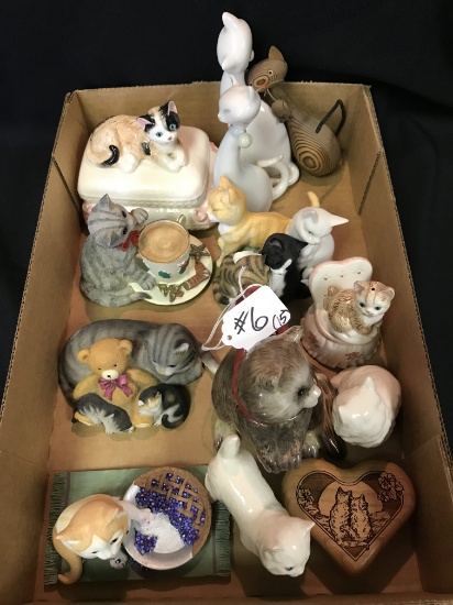 Lot Of (20) Cat Figurines-Mostly Porcelain