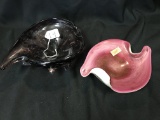 Pair Of Venetian Murano Glass Ashtrays-1 W/Original Label-8