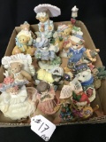 Lot Of (15) Figures: Cherished Teddies, Calico Cats, Jim Shore, & Others