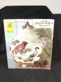 Sonoma Home Goods Cookie Jar W/Cardinals W/Box