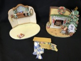 Lot Of (3) Goebel Figurines: 1999 Hope Chest & Quilting Bee & 2005 Night Before Christmas